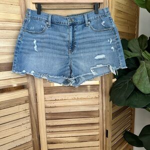 Aerie Light Blue Distressed Soft Denim Cutoff Shorts